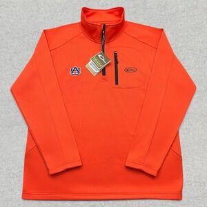 Drake Waterfowl Auburn Tigers 1/4 Zip Pullover Mens Large Orange Microfleece NWT